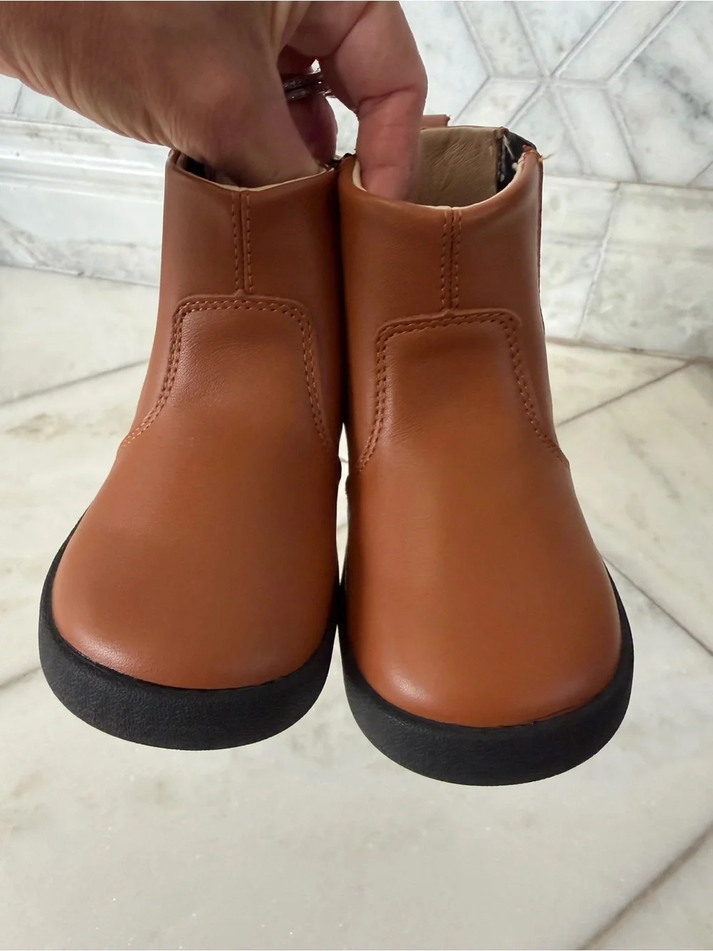 Old Soles Tan and Black Chelsea Boots for Kids